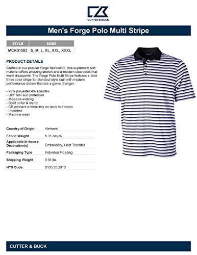 Polo para Hombre Cutter & Buck Forge Multi Stripe miniatura 3