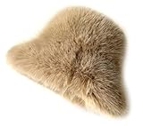 FHQHTH Women's Fluffy Faux Fur Bucket Hat Warm Fuzzy Winter Cap Cozy Soft Outdoor Fashion Hat [Camel]