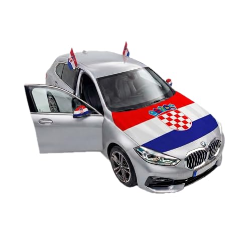 Auto Fahnen Kroatien Komplett Set - Motorhaubenfahne, 2 Autofahnen Fenster