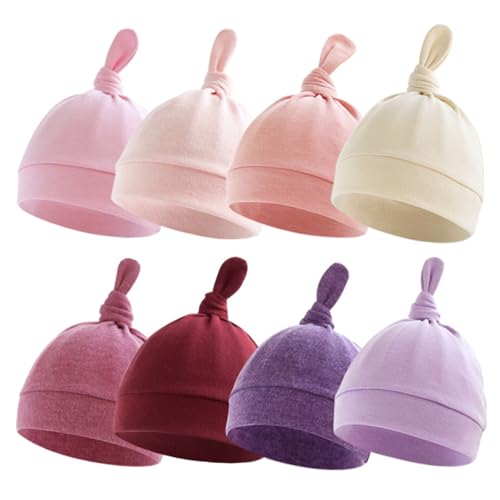 Cotton Breathable Baby Bonnet Hat Soft Infants Earflap Bonnet Fetal Caps Comfortable Headwear for 0 to 6 Months Unisex Newborn Solid Color hat4