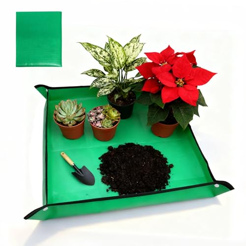 duuixcm 26 x 26 Repotting Mat for Indoor Plants - Waterproof Plant Potting Tray Portable Gardening Mat for Succulents Soil Mess Control