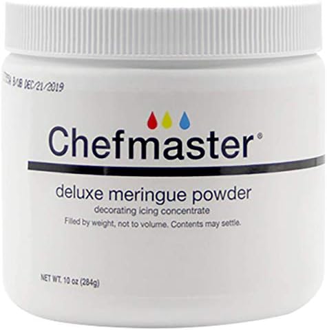Chefmaster - Meringue Powder - Eggwhite Substitute - 10oz - Create Delicious Dessert Toppings, Stabilize Icing and Meringue - Made in the USA
