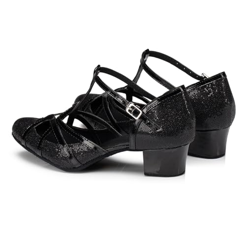 Women's Closed-Toe Ballroom Tango Party Wedding Performance Practice Professional Dance Shoes4