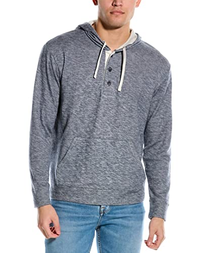 Vince Men's Textured Double Knit Henley Hoodie - Main Image