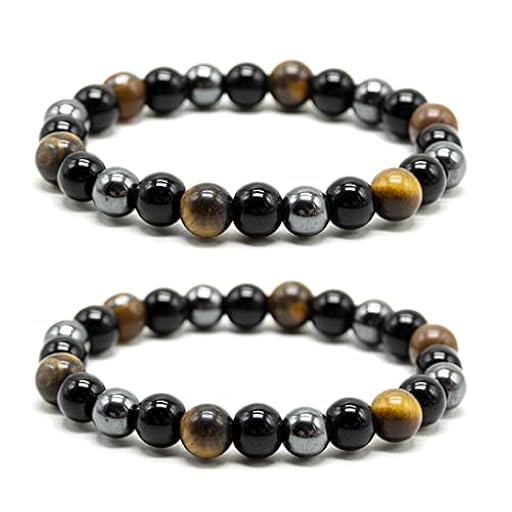 EUGENEKELLY Pulsera de triple protección, 2 unidades, 8 mm, ojo de tigre, cuentas de hematita y piedras preciosas negras de equilibrio de obsidiana para protección, trae suerte y prosperidad, unisex | Ya disponible en tu tienda friki favorita! En mundofriki.es! EUGENEKELLY Pulsera de triple protección, 2 unidades, 8 mm, ojo de tigre, cuentas de hematita y piedras preciosas negras de equilibrio de obsidiana para protección, trae suerte y prosperidad, unisex | Ya disponible en tu tienda friki favorita! En mundofriki.es!