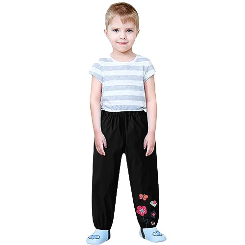 Betadog Kids Joggers with Pockets & Drawstring Warm Trousers Kids Unisex Soft Brushed Fleece Pants (Black, 12-18 Months)2