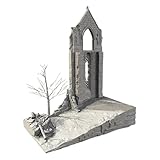. 【Dimensions généreuses】Décor de diorama représentant une maison en ruine, dimensions approximatives : 28 cm x 21 cm x 34,5 cm / 11,02 pouces x 8,27 pouces x 13,58 pouces