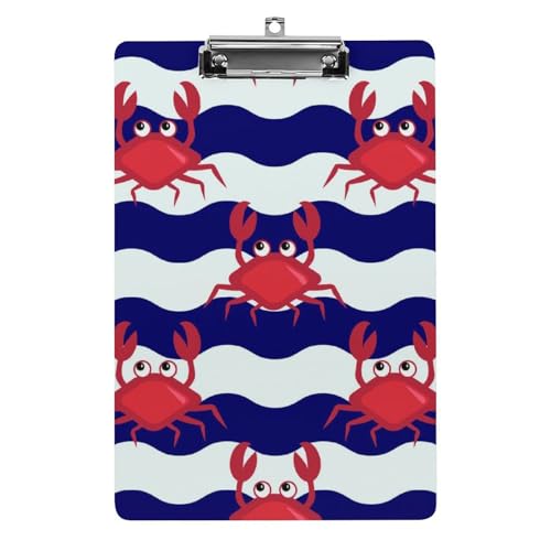 クリップボード かわいい カニ 蟹 絵柄 A4 用箋挟み バインダー ファイルボード ファイルボード スケッチボード 文房具 軽量 おしゃれ