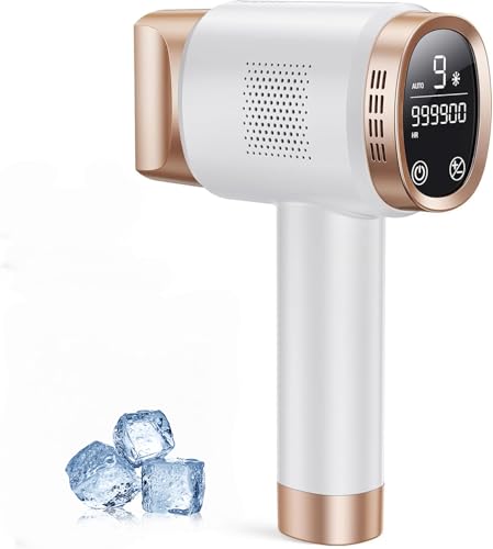 Epilatore Luce Pulsata con Raffreddamento a Ghiaccio, 9 Livelli di Energia, Epilatore a luce pulsata IPL con Touch Screen LCD,Luce Pulsata 999,900, Epilatore Laser per Donna,Uomo,Viso,Bikini,Corpo