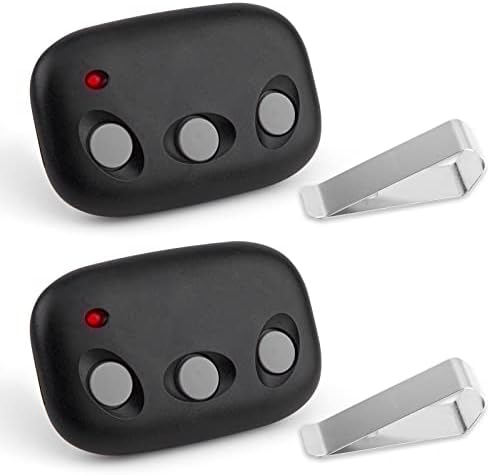 Remote for 318MHz Linear Megacode MCT-3 DNT00089 Compatible with Linear LDO33 | LDO50 | LSO50 | LDCO800 | LCO75 Operators (2 Pack 3 Channel Clip Remote)