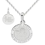 Löb 925 Silber Kette zur Heiligen Taufe Gravur Engel Anhänger Taufkette, Kinder Halskette Taufanhänger Schutzengel Engelsflügel