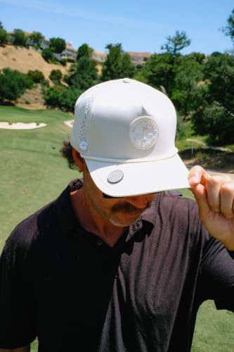Image of BRIMZ Golf Performance Hat - Tee Holder & Magnetic Brim - Breathable Sweat & Water Resistant Golfing Snapback Cap