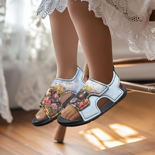 Cat Sport Sandals for Girls,Cute Rainbow Water Shoes Summer Outdoor Athletic Hiking Beach Sandals for Toddler/Little/Big Kids4