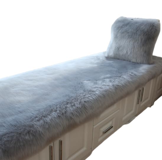 Tapis en peluche gris 50x80 cm pour chambre à coucher doux et antidérapant