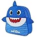 Baby Shark Mochila Infantil para Guarderìa - Mochila Niña y Niño Amarillo Azul Rosa para Jardìn de Infantes y Viajes - Mochilita Bolsa en Forma de Tiburòn Niños de 2-5 Años - 29x27x10 cm (Azul)