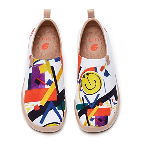 Image of UIN Women's Artistic Slip-On Shoes Vibrant Floral Casual Loafers Lightweight Comfortable Travel Footwear