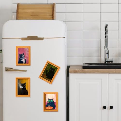 Set de 4 Marcos Imanes 3D de Gato para Refrigerador miniatura 5