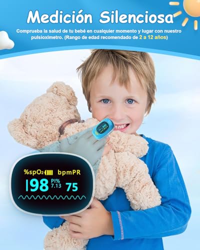 Variante de HealthTree pulsioximetro dedo portátil pediátrico OLED con pilas AAA