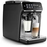 Philips Series 3200 Kaffeevollautomat – WLAN-Konnektivität, LatteGo Milchsystem, 5 Kaffeespezialitäten, Mit App-Steuerung, Intuitives Touchdisplay, Silber (EP3546/70)