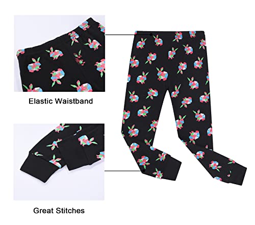 Benaive Easter Pajamas for Boys, Bunny Pjs for Boy Cotton Pajama, 2-Piece Children Pants Set (Rabbit, Black, 3T) - image 5