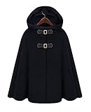 CHARTOU Women's Cute Batwing-Sleeve Hooded Wool Baggy Poncho Cape Cardigans Outwear (XX-Large,...