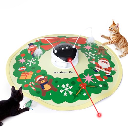 Gardner Pet Katzenspielzeug, 5 in 1 Elektrisch Interaktives Automatischer Spielzeug für Katzen, Katzenspiel mit Versteckspiel, Federspielzeug, Laser, Bällen und Zwitschern, USB-Aufladung, Weihnachten Gardner Pet Katzenspielzeug, 5 in 1 Elektrisch Interaktives Automatischer Spielzeug für Katzen, Katzenspiel mit Versteckspiel, Federspielzeug, Laser, Bällen und Zwitschern, USB-Aufladung, Weihnachten