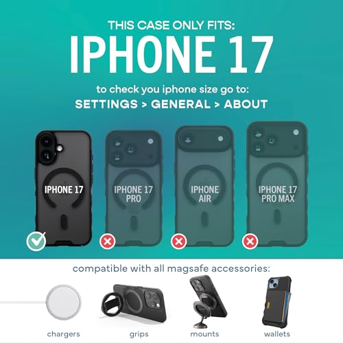 Image of Smartish iPhone 17 MagSafe Clear Case - Gripmunk Magnetic Slim Case [Lightweight + Protective] Anti-Yellowing Thin Grip Clear Cover for Apple iPhone 17 - Clearly Black