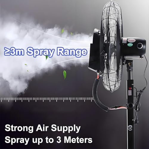 Commercial Oscillating Misting Fan with Water Tank - 3 Speed Outdoor Pedestal Cooler for Patio & Porch, 26" & 30" Standing Mist Fan for Summer Heat Relief