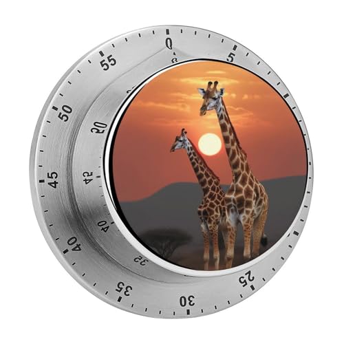 Qsmghkd Giraffe Sonnenuntergang Küchentimer 60 Minuten