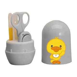 Kalra Magic 4 In 1 Baby Grooming Kit Portable Newborn Manicure & Healthcare Accessories Set Safe 0 Months Infant & Toddler Hygiene Care With Nail Clippers Scissors Nail Cutter & Travel Case (Grey)