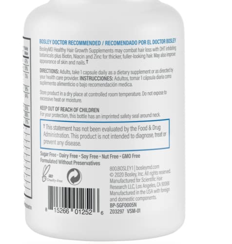 Bosleymd Men's Hair Growth Supplement (2 Month Supply) #TOP3