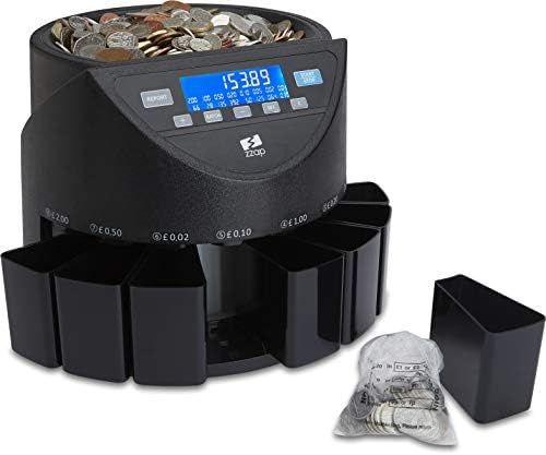 ZZap CS20+ Coin Counter & Sorter for GBP - Money Cash Currency Machine