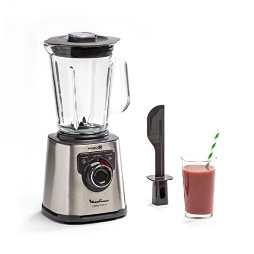 Moulinex Perfect Mix+ LM811D - Batidora de vaso de 1200 W, vidrio acabados exteriores de acero inoxidable, selector de la velocidad retroiluminable, 3 programas, modo manual y autoclean