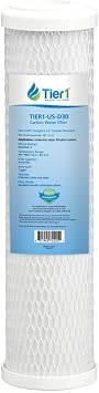 Tier1 0.5 Micron 10 x 2.5 Water Filter | Whole House Carbon Block Water Filter Replacement Cartridge | Compatible with Pentek CBC-10, Omnifilter CB3, GE FXUVC, FXULC | 2.5 x 10 Water Filter