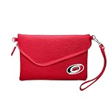 Littlearth NHL Carolina Hurricanes Pebble Fold Over Purse, Team Color, 6”x 9" x 0.75”