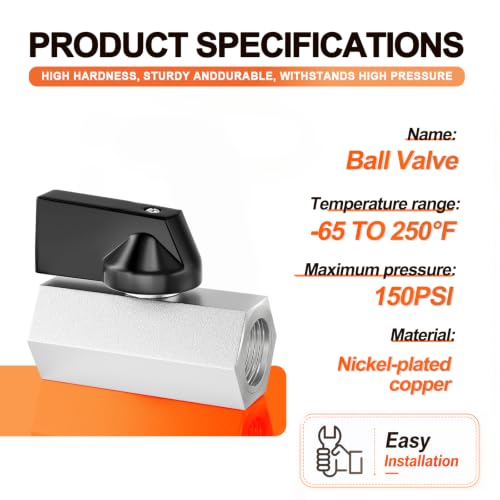 Image of GASHER 3PCS 1 /4 inchFNPT Nickel Plated Brass Mini Ball Valve