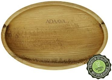 Disposable Plates - Heavy Duty & Eco Friendly – Better than Wood & Bamboo- Ellipse Shape Size 7’’-Made of Palm Leaf