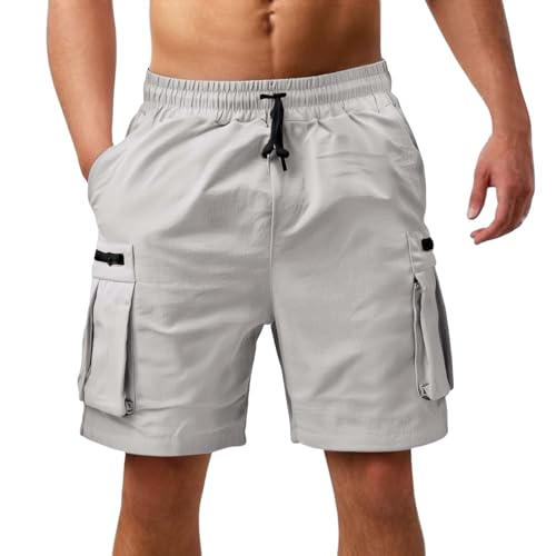 Short cargo de travail pour homme ample et léger à taille élastique
