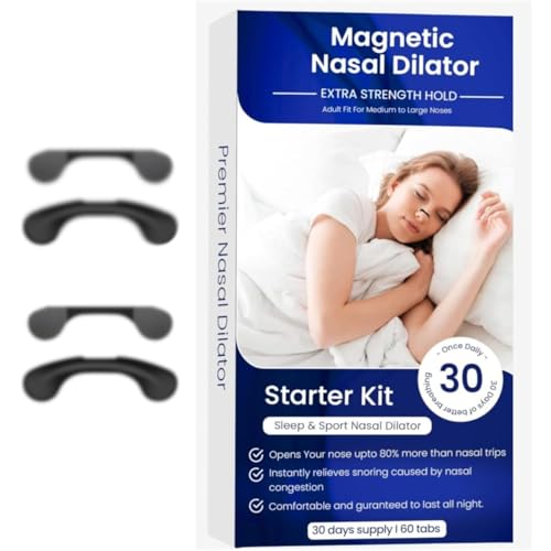 Magnetic Nose Strip 60 pcs Breathing Nasal Strip Nose Strip Snoring Aids for Men and Women Magnetic Nasal Strips Breathing Nose Magnets Anti-Snoring Equipment for Home & Travel (Blue)