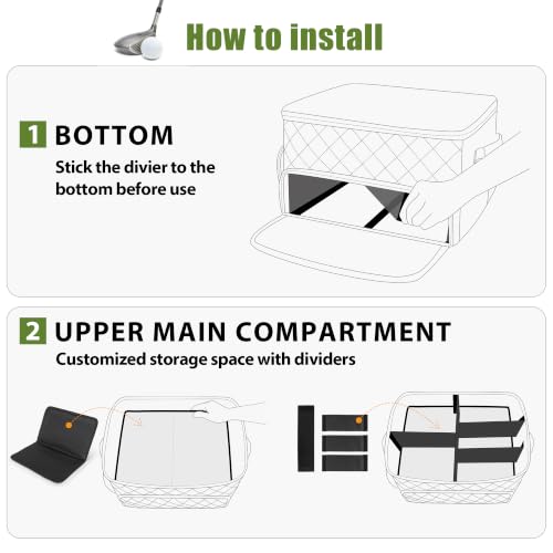 Image of PGmoon 2 Layer Golf Trunk Organizer, Golf Car Storage Organizer with Individual Ventilated Compartment for 2 Pairs Shoes, Golf Car Locker for Balls, Clothes, Tees, Gloves, Accessories (White)