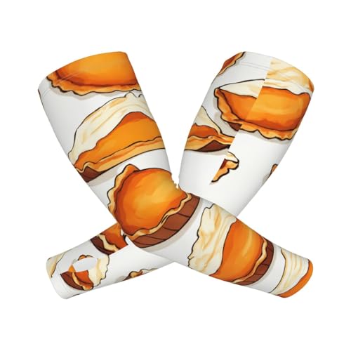 MyPiky Manicotti di raffreddamento con stampa alimentare Manicotti di raffreddamento Maniche da baseball Maniche da sole per donne uomini Garden Sports Farm, Nero, Taglia unica, Nero, taglia unica