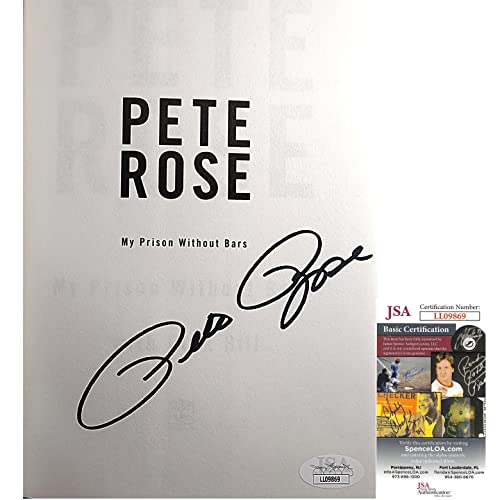 pete rose signed baseball book my prison without bars hardcover book jsa authentic autograph sports memorabilia