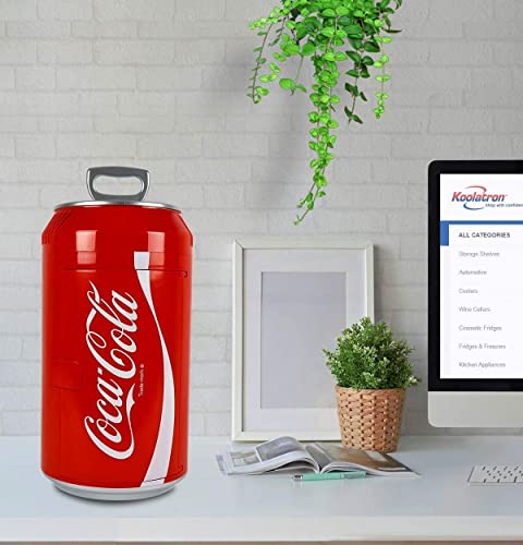 Koolatron Coca-Cola Coke Mini Fridge For Bedrooms 5.4L Cool Box 8 Can, view 3