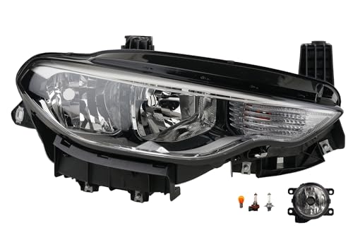 Johns, Faros delanteros halógenos aptos para Fiat Tipo 356 10/15 H7 H15 derecho + faros antiniebla + bombillas