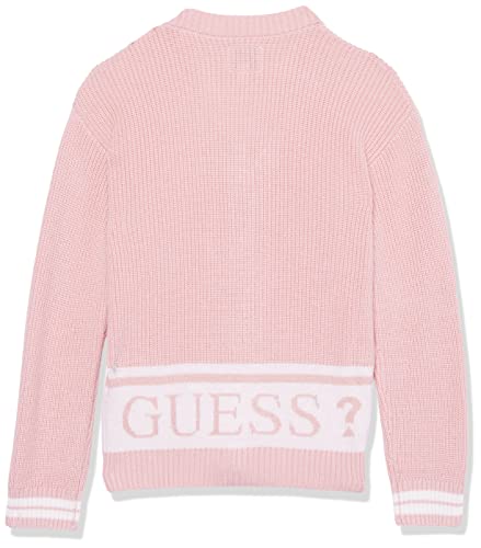 Guess Girls' Long Sleeve Wool Logo Cardigan, Pink Roses, 5 #TOP1
