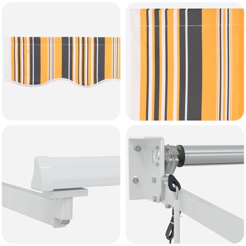 Auvent rétractable électrique extérieur store banne terrasse jaune gris