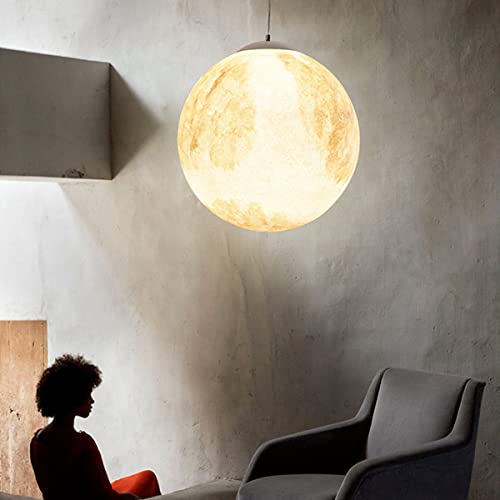Plafonnier lune suspension 3D pour ambiance astro de salon et chambre