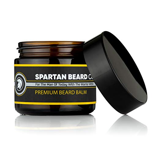 Spartan Beard Co Beard Balm | 7 Premium Oils & Butters Crafted For Beard Face And Skin Health | Reduce Frizz | Leave In Conditioner | Beard Styling Wax | Promotes Beard Growth, Health And Shine