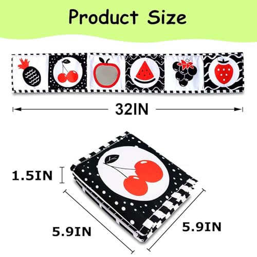 image for AGMJFN High Contrast Baby Toys For Newborn： Black And White Baby Toy