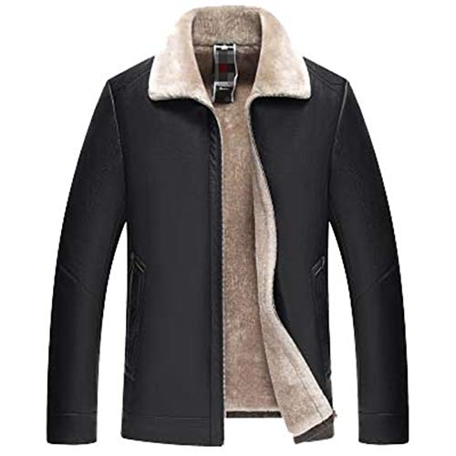 Preisvergleich Produktbild Jacke Herren Solid Stand Collar Wasserdichter Mann Kunstledermantel Black XXL
